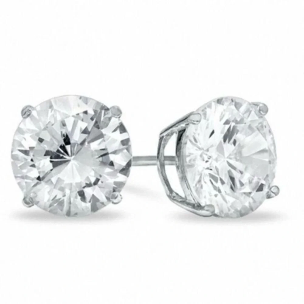 Brand New Renaissance Collection 18k White Gold Filled CZ Stud Earrings